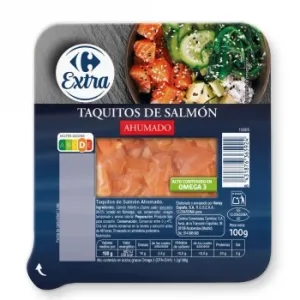 Taquitos de Salmón Ahumado Carrefour Extra 100 G