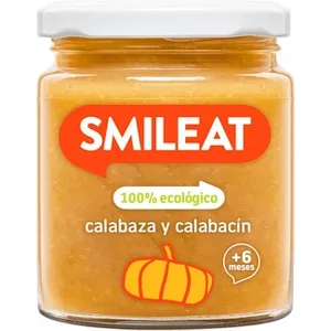 Tarrito de Calabaza y Calabacín 100% Ecológico sin Gluten desde 6 Meses  Smileat 230 G