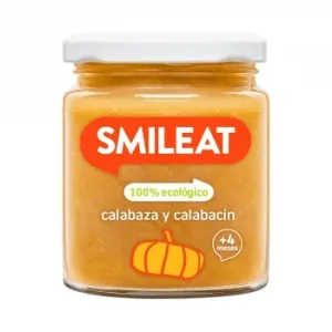 Tarrito de Calabaza y Calabacín desde 4 Meses Ecológico Smileat sin Gluten 230 G.