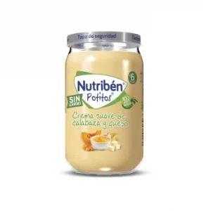 Tarrito de Crema Suave de Calabaza y Queso desde 6 Meses Nutribén Potitos sin Gluten 235 G.