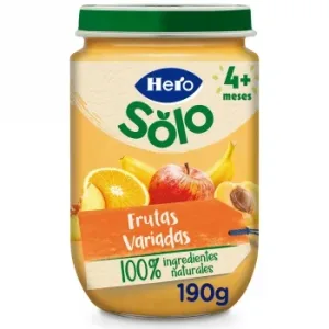 Tarrito de Frutas Variadas desde 4 Meses Hero Solo sin Gluten 190 G.
