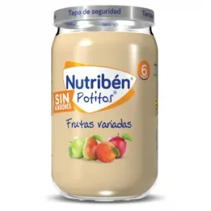 Tarrito de Frutas Variadas desde 6 Meses Nutribén Potitos sin Gluten sin Azúcar Añadido 235 G.