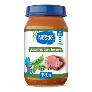 Tarrito de Guisantes con Ternera desde 6 Meses Nestlé sin Gluten 190 G.