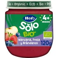 Tarrito Eco de Manzana, Fresa y Arándano Hero, Tarro 120 G