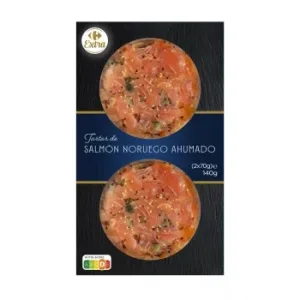 Tartar de Salmón Noruego Ahumado Carrefour Extra 140 G.