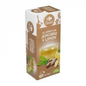 Té Verde con Jengibre y Limón en Bolsitas Carrefour Classic 25 Ud.