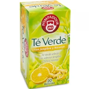 Té Verde con Jengibre y Naranja en Bolsitas Pompadour 20 Ud.