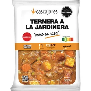 Ternera a la Jardinera 1 Ración sin Gluten sin Lactosa Cascajares