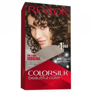 Tinte de Cabello Permanente sin Amoniaco Tono 30 Castaño Oscuro Revlon Colorsilk 1 Ud.