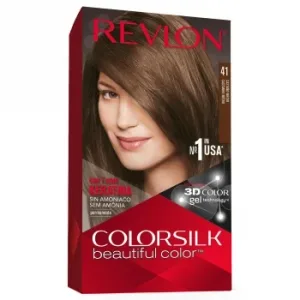 Tinte de Cabello Permanente sin Amoniaco Tono 41 Castaño Medio Revlon Colorsilk 1 Ud.