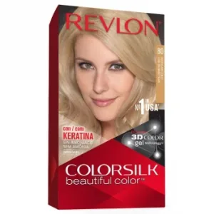 Tinte de Cabello Permanente sin Amoniaco Tono 80 Rubio Claro Cenizo Revlon Colorsilk 1 Ud.