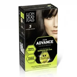 Tinte de Cabello Permanente Tono 3 Castaño Oscuro Llongueras Color Advance 1 Ud.