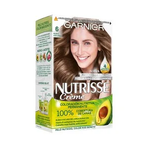 Garnier Tinte de Pelo Permanente Color Rubio Oscuro, Tono 6 Garnier Nutrisse Créme.
