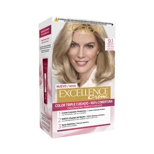 L´oréal Paris Excellence Creme Tinte de Pelo Permanente Tono 9.1 Rubio Muy Claro Ceniza.