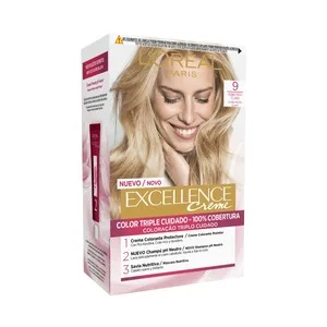 L´oréal Paris Excellence Creme Tinte de Pelo Permanente Tono 9 Rubio Muy Claro.