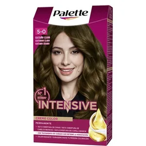 Tinte Intensive Creme Color Permanente Castaño Claro Nº 5 Cuidado Nutritivo con Micro-aceites Schwarzkopf Palette