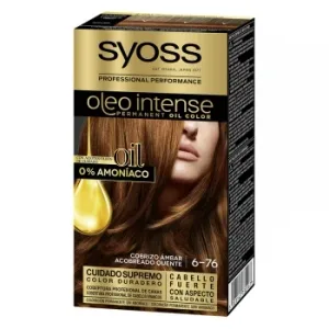 Tinte Permanente sin Amoniaco 6-76 Cobrizo Ámbar Oleo Intense Syoss 1 Ud.