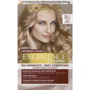 Tinte Permanente sin Amoniaco Nº 8u Rubio Claro Universal Excellence Creme L'oreal Paris 1 Ud.