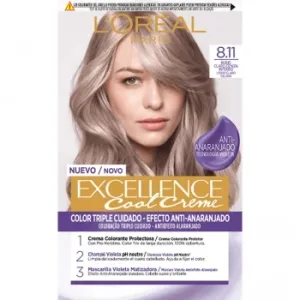 Tinte Permanente Tono 8.11 Rubio Claro Ceniza Excellence Cool Creme L'oréal Paris 1 Ud.