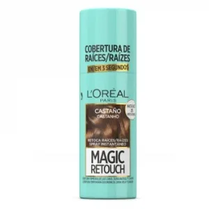 Tinte Retoca Raíces Spray Instantáneo Castaño Magic Retouch  L'oreal Paris 75 Ml.