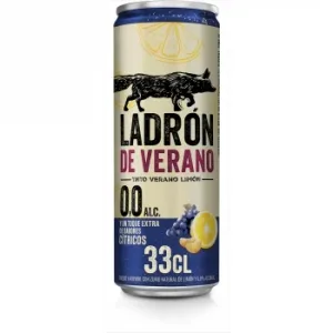 Tinto de Verano Ladrón de Verano con Limón con un Toque Extra de Sabores Cítricos sin Alcohol Lata 33 Cl.