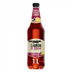 Tinto de Verano Ladrón de Verano con Limón y un Toque Extra de Sabores Cítricos Botella 1 L.