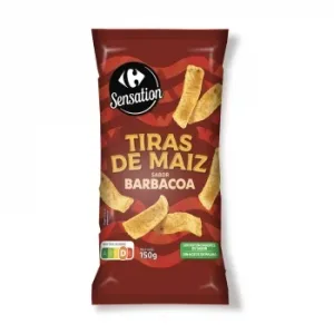 Tiras de Maíz Sabor Barbacoa Sensation Carrefour 150 G.