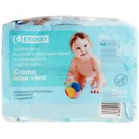 Toallitas de Bebé con Aloe Vera Eroski, Paquete 160 Uds