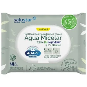 Salustar Toallitas Desmaquillantes Biodegradables, con Tónico y Agua Micelar Salustar 30 Uds.