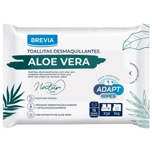 Brevia Toallitas Desmaquillantes con Aloe Vera y Perfume a Pepino Brevia 15 Uds. 20 UD