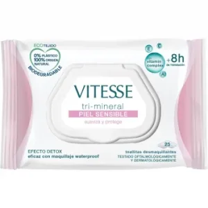 Toallitas Desmaquillantes Piel Sensible Efecto Detox Vitesse Mineral 25 Ud.