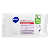 Toallitas Desmaquillantes Tres en Uno Piel Seca Nivea Bolsa 25 Unidades