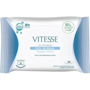 Toallitas Desmaquillantes Tri-mineral Revitaliza e Hidrata con Complejo Vitamínico A, E, C para Piel Normal Vitesse