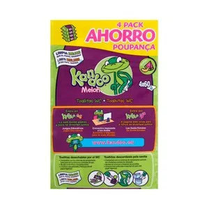 Kandoo Toallitas Humedas Desechables por el Wc, con Aroma a Melón Kanddo 4 X 60 Uds. 240 UD