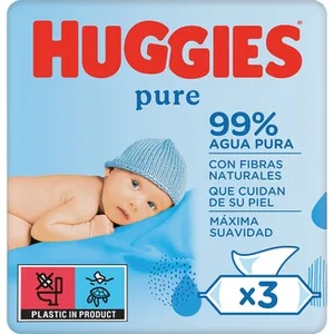 Toallitas Infantiles Pure 99% Agua Pack 3 sin Perfume Huggies