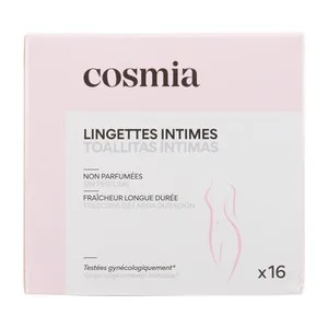 Cosmia Toallitas Íntimas sin Perfume y Acción Calmante 16 Uds.