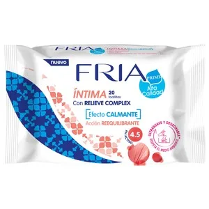 Fria Toallitas para la Higiene Íntima con Relieve Complex y Acción Reequilibrante y Calmante Fria 20 Uds.