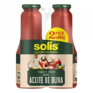 Tomate Frito con Aceite de Oliva Solis sin Gluten Pack de 2 Tarros de 460 G.