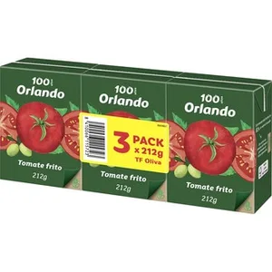 Tomate Frito con Aceite de Oliva Virgen Extra sin Gluten Pack 3  Orlando 212 G