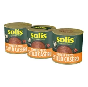 Tomate Frito Estilo Casero Solís sin Gluten Pack 3 Latas de 100 G.