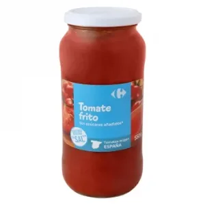 Tomate Frito sin Azúcares Añadidos Contenido Reducido en Sal Carrefour Tarro 550 G.