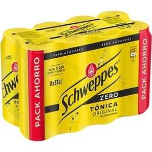 Tónica Original 100% Aromas Naturales Pack 8  Schweppes Zero 33 CL