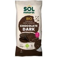 Tortas de Arroz C/ Chocolate Negro Bio Solnatural, Paquete 100 G