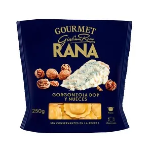 Rana Tortellini de Pasta Fresca la Huevo, Rellenos de Gorgonzola DOP y Nueces Rana Gourmet 250 G.