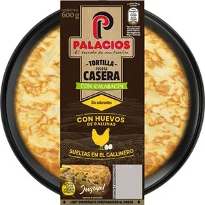 Tortilla de Patata Casera con Calabacín y Aove sin Gluten sin Lactosa Palacios