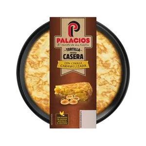 Tortilla de Patata con Cebolla Caramelizada, Lista para Calentar y Comer Palacios 600 G.