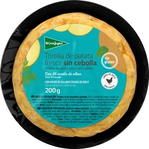 Tortilla de Patata sin Cebolla sin Gluten 4 Raciones  el Corte Ingles 600 G