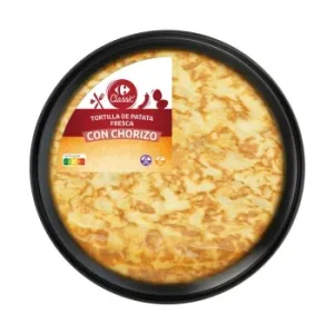 Tortilla de Patatas con Chorizo Carrefour Classic sin Gluten y sin Lactosa 600 G.