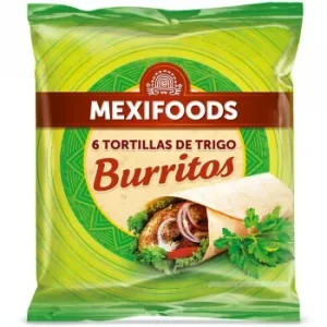 Tortillas de Trigo Burritos Mexifoods sin Aceite de Palma 6 Ud.