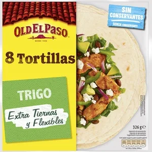 Tortillas de Trigo Extra Tiernas y Flexibles 8 Unidades  OLD el Paso 326 G